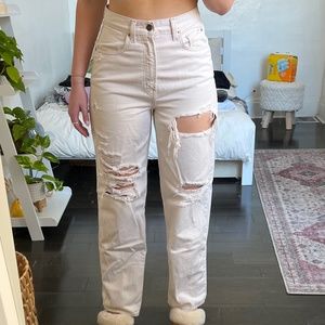 BDG High Rise Lose Baggy Cream Pants
